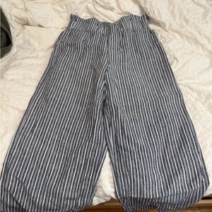 Laundry By Shelli Segal Navy and White Striped Pants
